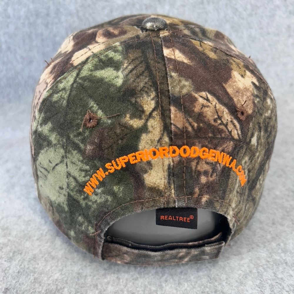Superior Dodge Chrysler Jeep Ram Realtree Camo Hat Orange Embroidery Adjustable - Picture 4 of 12